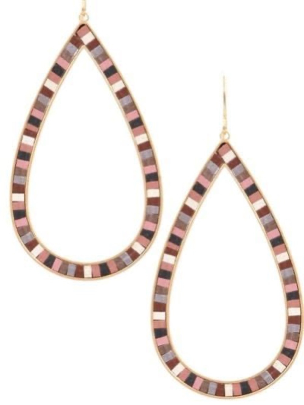 Womens‎ Teardrop Colorful Hoop Earrings
